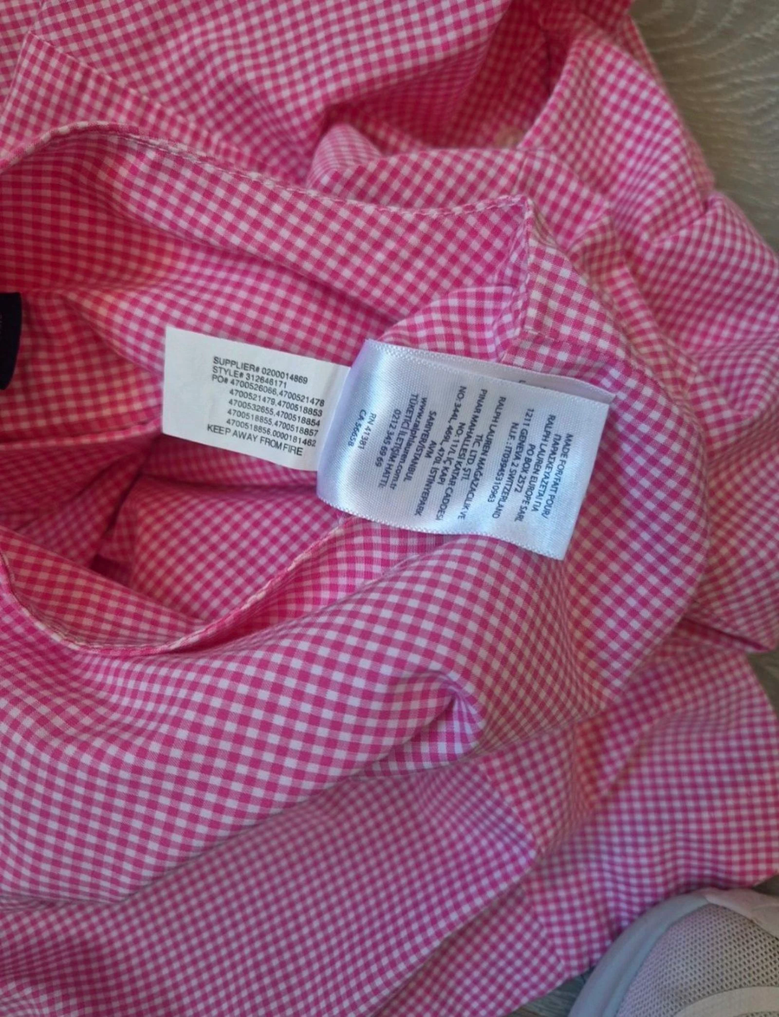 Roze Vichy-gestreepte jurk met kanten kraag. Polo Ralph Lauren. Maat 6 jaar. Evenementen. Gasten – photo 13